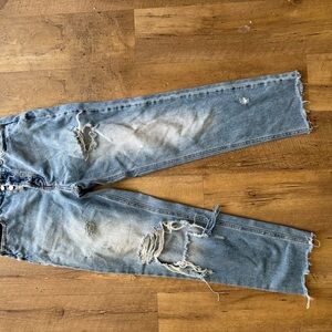 BDG Distressed Light Blue Women's Ankle Jeans